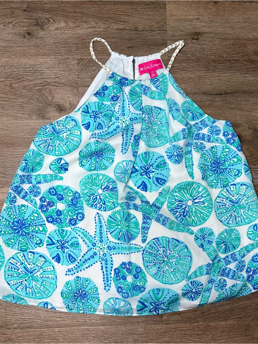 Lilly Pulitzer Turquoise, Teal & Blue Shell-Print Halter Top